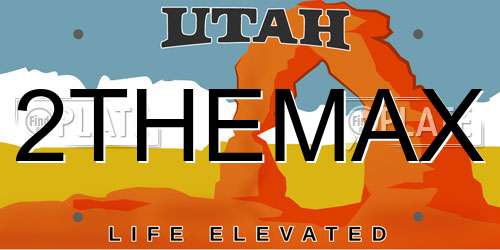 2THEMAX Utah License Plate