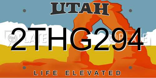 2THG294 Utah License Plate