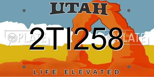2TI258 Utah License Plate