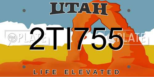 2TI755 Utah License Plate