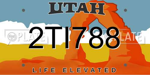 2TI788 Utah License Plate