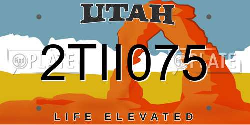 2TII075 Utah License Plate