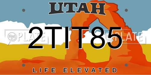 2TIT85 Utah License Plate