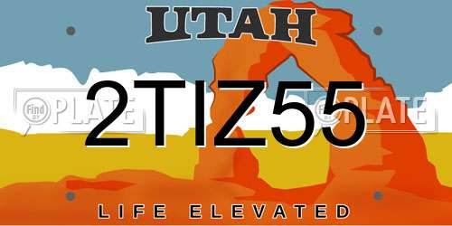 2TIZ55 Utah License Plate