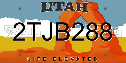 2TJB288 Utah License Plate