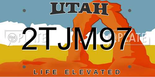 2TJM97 Utah License Plate