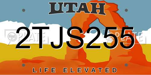 2TJS255 Utah License Plate