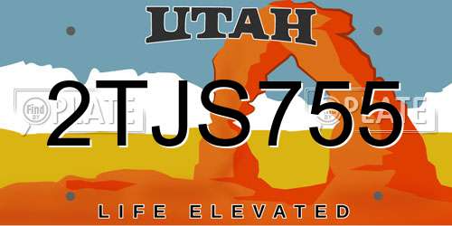 2TJS755 Utah License Plate