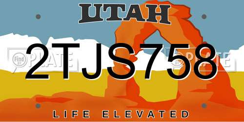 2TJS758 Utah License Plate