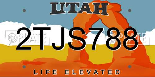 2TJS788 Utah License Plate