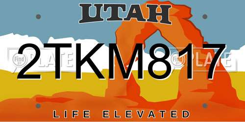 2TKM817 Utah License Plate
