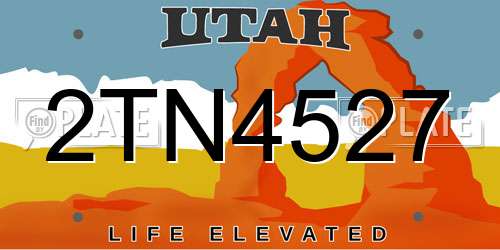 2TN4527 Utah License Plate