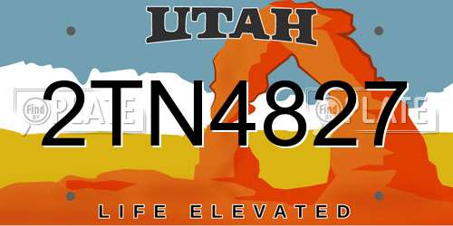 2TN4827 Utah License Plate