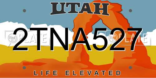 2TNA527 Utah License Plate
