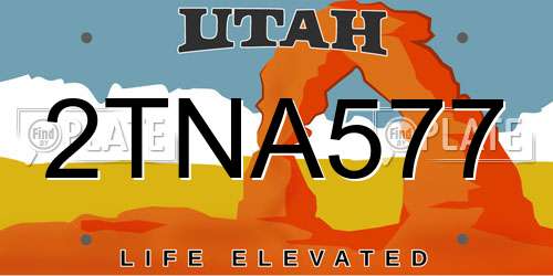 2TNA577 Utah License Plate