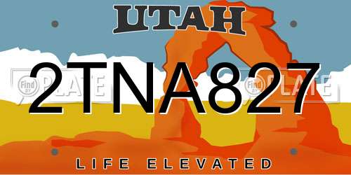 2TNA827 Utah License Plate