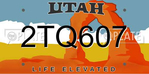 2TQ607 Utah License Plate