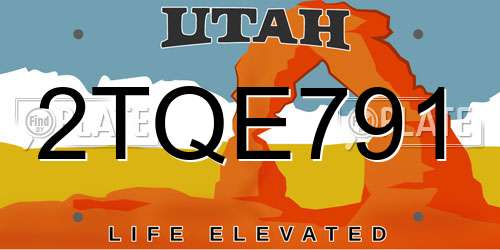 2TQE791 Utah License Plate