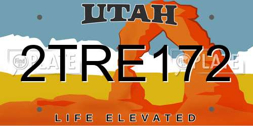 2TRE172 Utah License Plate