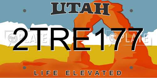 2TRE177 Utah License Plate