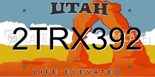 2TRX392 Utah License Plate