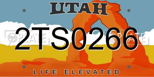 2TS0266 Utah License Plate