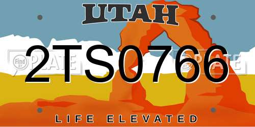 2TS0766 Utah License Plate