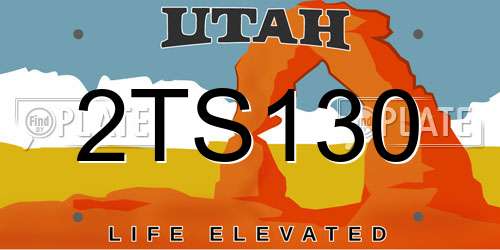 2TS130 Utah License Plate