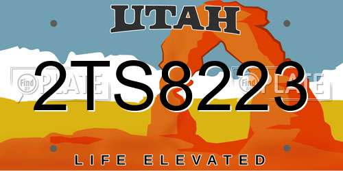 2TS8223 Utah License Plate