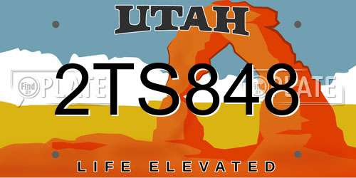 2TS848 Utah License Plate