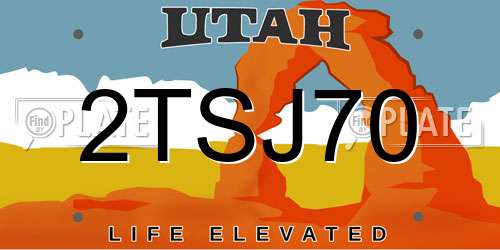 2TSJ70 Utah License Plate