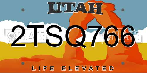 2TSQ766 Utah License Plate