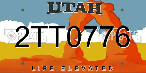 2TT0776 Utah License Plate