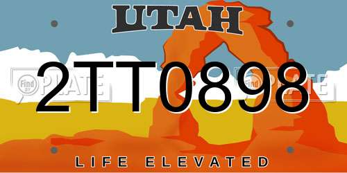 2TT0898 Utah License Plate