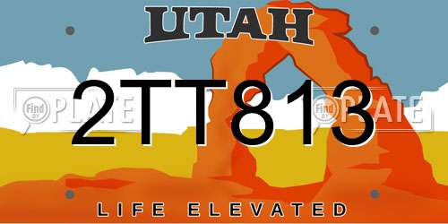 2TT813 Utah License Plate