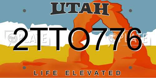 2TTO776 Utah License Plate