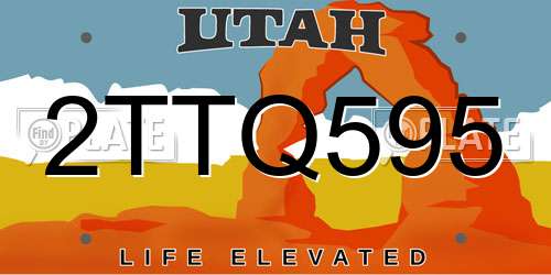 2TTQ595 Utah License Plate