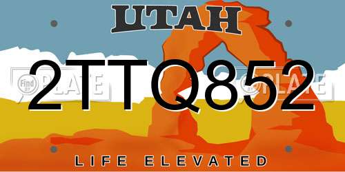 2TTQ852 Utah License Plate
