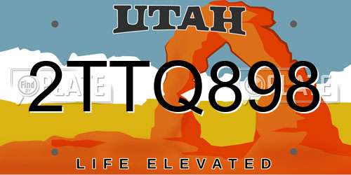 2TTQ898 Utah License Plate