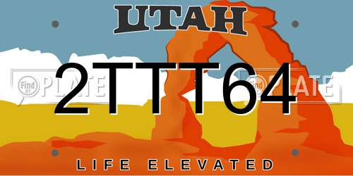 2TTT64 Utah License Plate