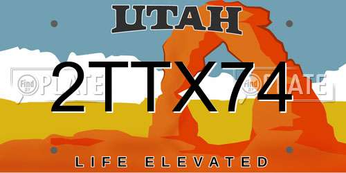 2TTX74 Utah License Plate