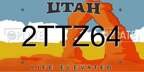 2TTZ64 Utah License Plate
