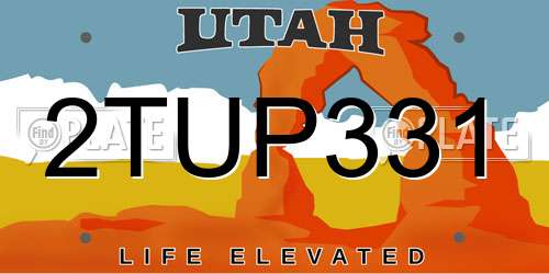 2TUP331 Utah License Plate