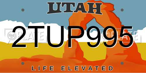 2TUP995 Utah License Plate