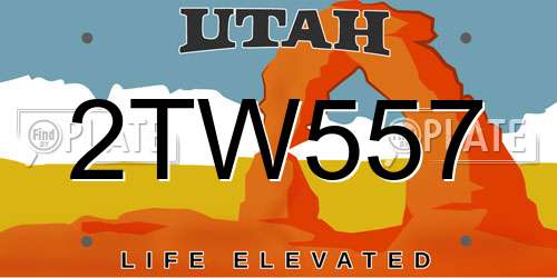 2TW557 Utah License Plate