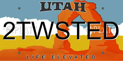 2TWSTED Utah License Plate