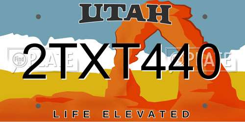 2TXT440 Utah License Plate