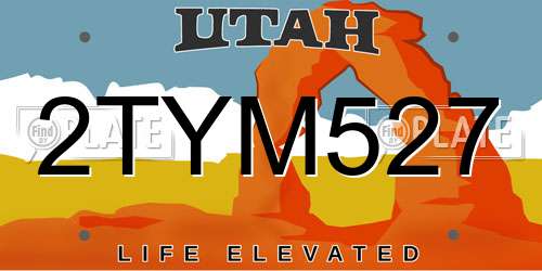 2TYM527 Utah License Plate