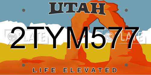 2TYM577 Utah License Plate
