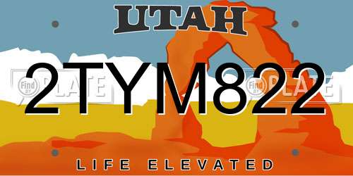 2TYM822 Utah License Plate
